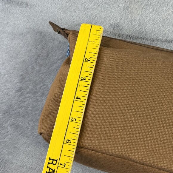 British Bag Company Harris Tweed Wash Bag Dopp Kit Travel Blue Plaid Leather 8x6 - Picture 8 of 15